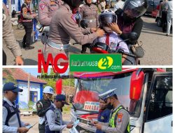 Puluhan Kendaraan Terjaring Operasi Patuh Semeru 2024 di Terminal Bus Caruban Kabupaten Madiun