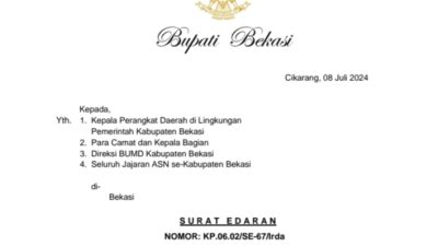 Pj Bupati Bekasi Terbitkan Surat Edaran Larangan Judi Online untuk ASN dan Pegawai BUMD