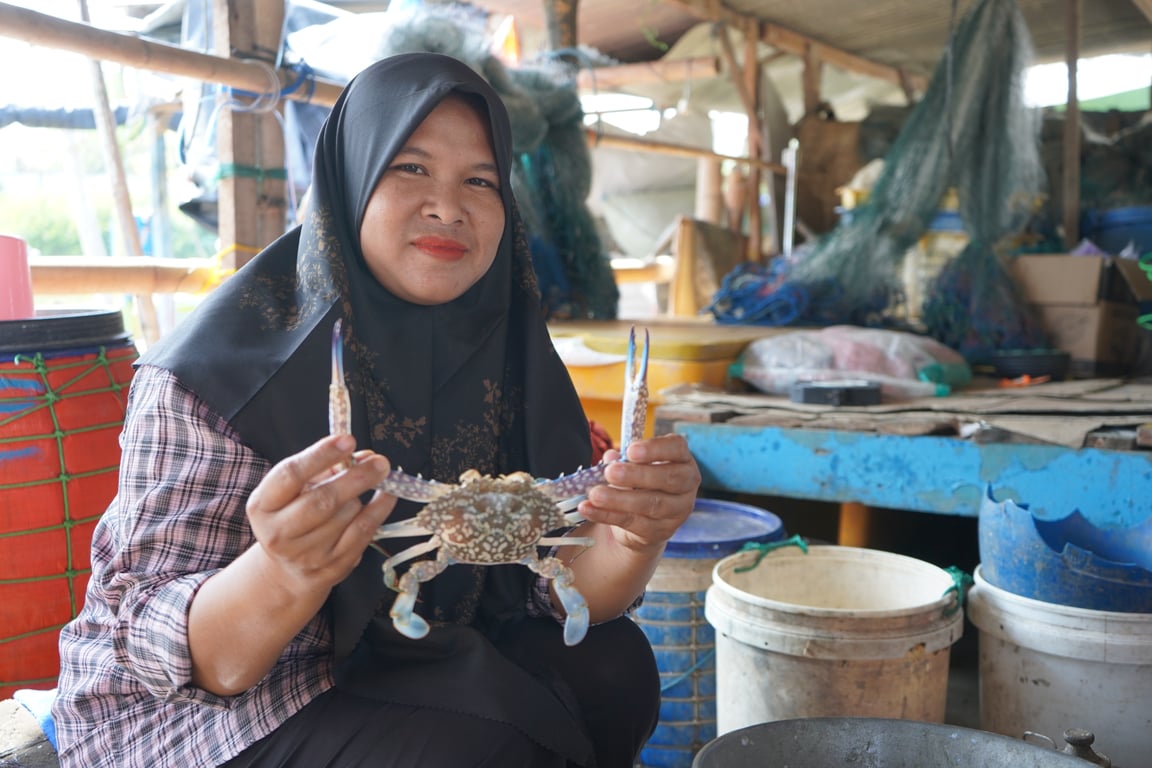 Rajungan yang dibeli dari tempat pendaratan ikan di Desa Gedongmulyo, Rembang, Jawa Tengah Foto: Adam Putra/CTC