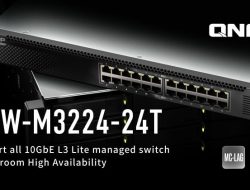 QNAP Memperkenalkan QSW-M3224-24T Managed Switch 24-Port 10GbE L3 1U berkinerja tinggi yang mendukung redundansi MC-LAG dan aplikasi AV-over-IP