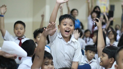 Siswa-siswi SD Tarakanita 1 pun tidak kalah antusias dalam mengikuti acara workshop public speaking. Sumber gambar: Dok. Pribadi.