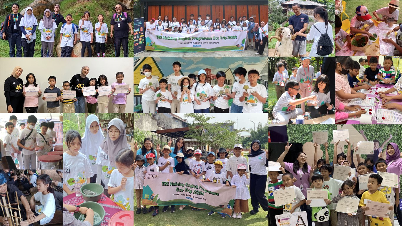 Holiday English Programme - Eco Trip 2024 di seluruh cabang TBI yang tersebar di area Jakarta, Depok, Cibubur, Kota Wisata, Bandung dan Malang.