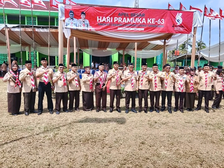 Peringatan Hari Pramuka Ke - 63 di Lampung Utara Dibuka dengan Prosesi Adat dan Dimeriahkan oleh Ribuan Peserta