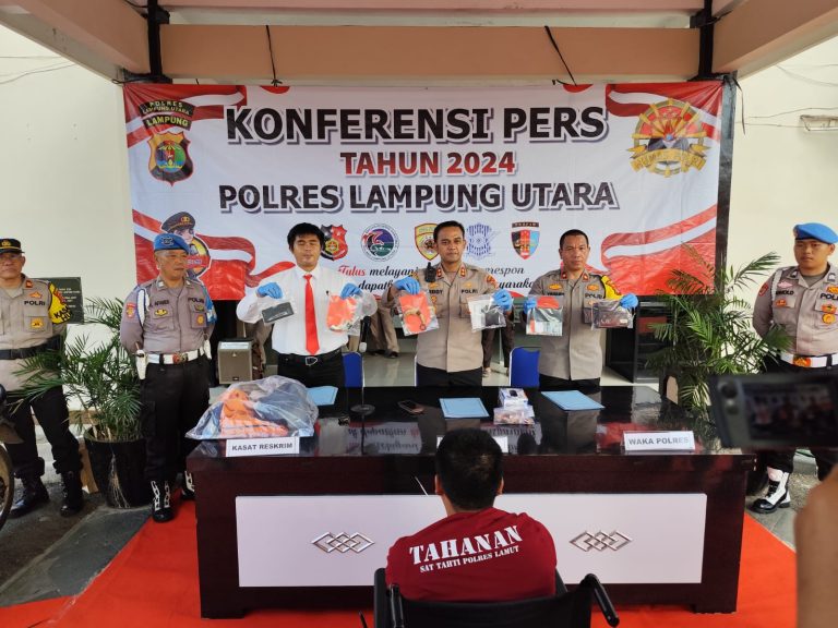 Kapolres Lampung Utara  Ungkap Motif Pelaku Pembunuhan  Wanita Muda Dalam Kamar Kost