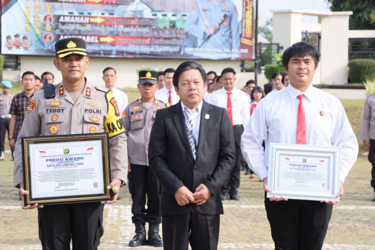 Polres Lampung Utara Terima Penghargaan  Presisi Award Lemkapi