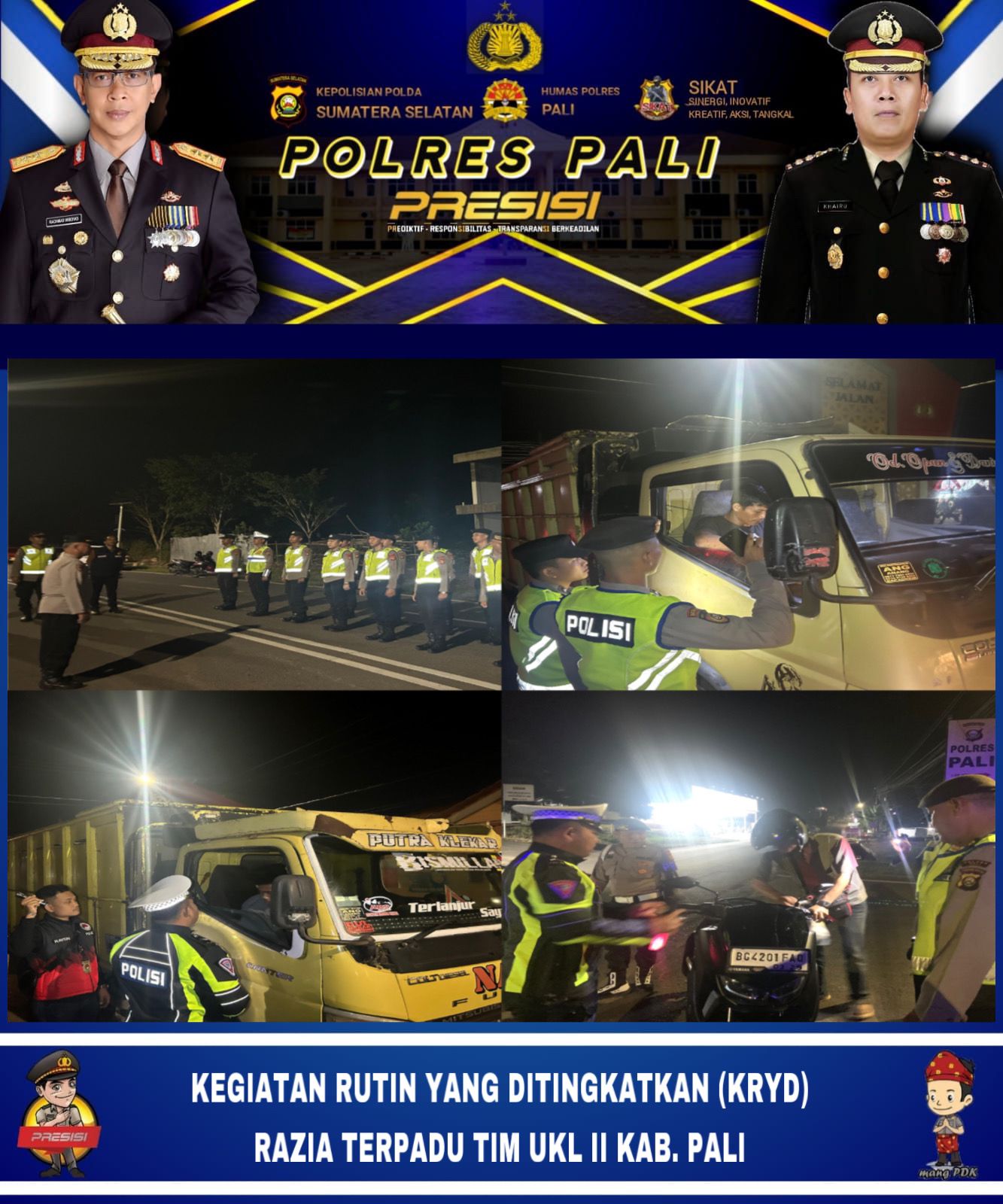 Se-usai Gelar Giat Rutin KRYD, Tim UKL II Polres PALI Pertebal Pengamanan Acara HUT KNPI