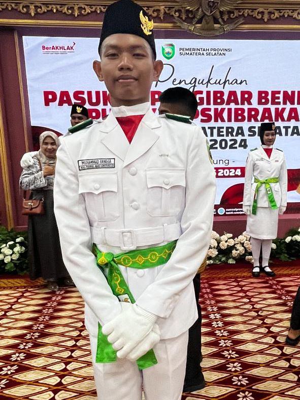 Muhammad Rangga Warga Desa Air Itam Lulus  Paskibraka Tingkat Provinsi Sumatera Selatan