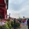 Polres PALI Turut Berpartisipasi Dalam Upacara Penurunan Bendera Merah Putih Yang Berlangsung Pada Sabtu Sore