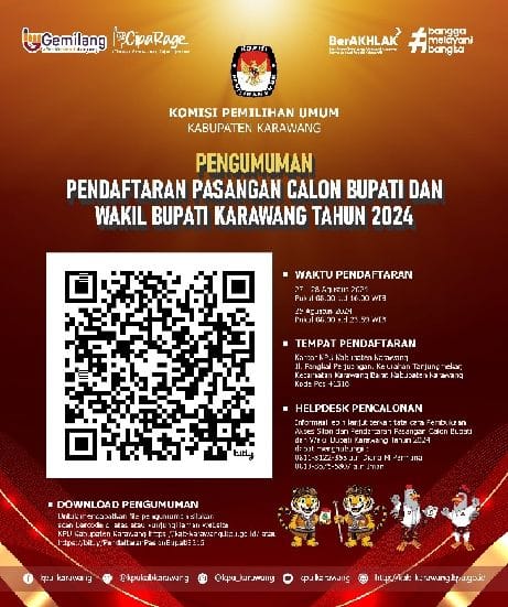 KPU Karawang Umumkan Jadwal Dan Persyaratan Bacalon Bupati Dan Wakil Bupati 2024