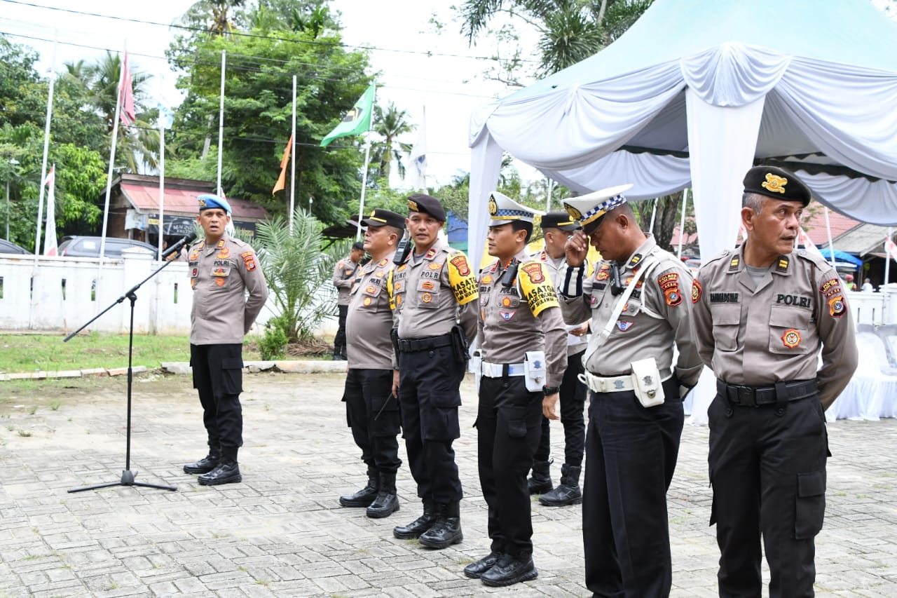 Amankan Pendaftaran Cakada, 110 Personel Polres Aceh Timur Disiapkan Di Kantor KIP