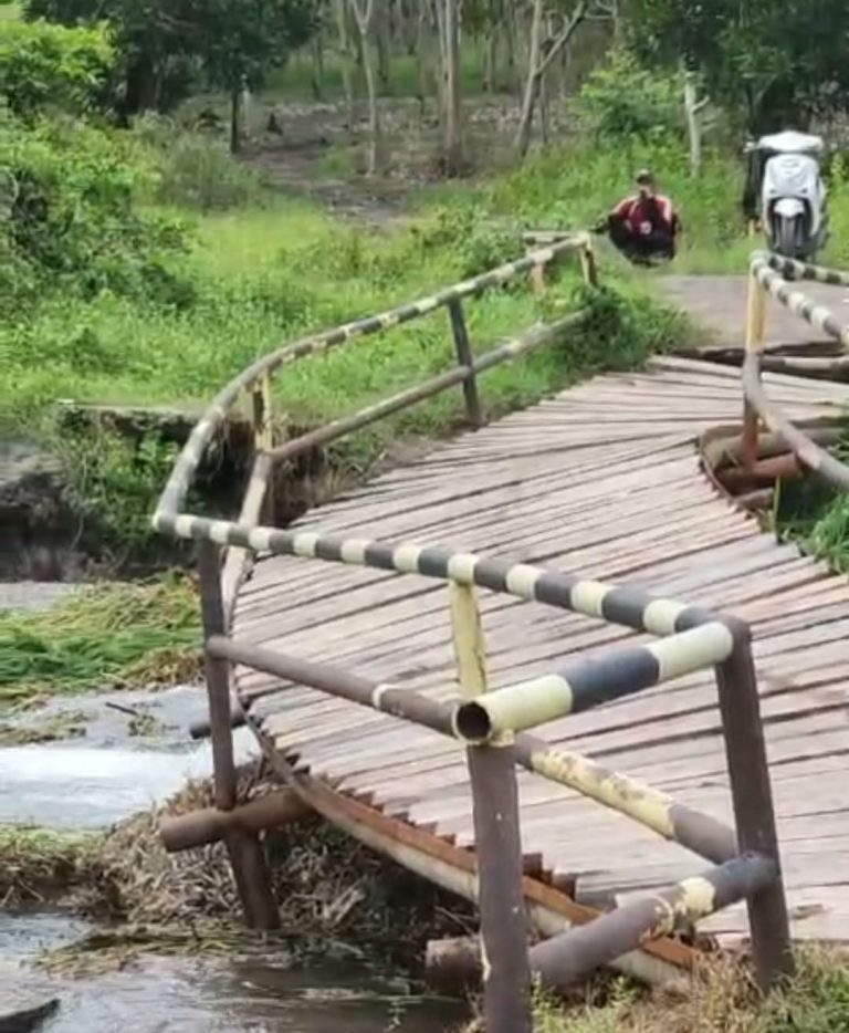 Warga Desa Karang Agung Keluhkan Lambannya Pemerintah Bangun Jembatan Yang Hanyut