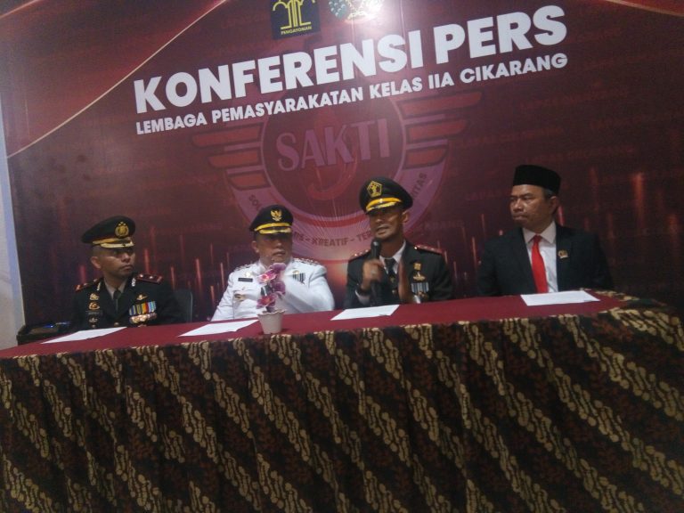 Konferensi  Pers Lembaga Pemasyarakatan Kelas llA Cikarang.