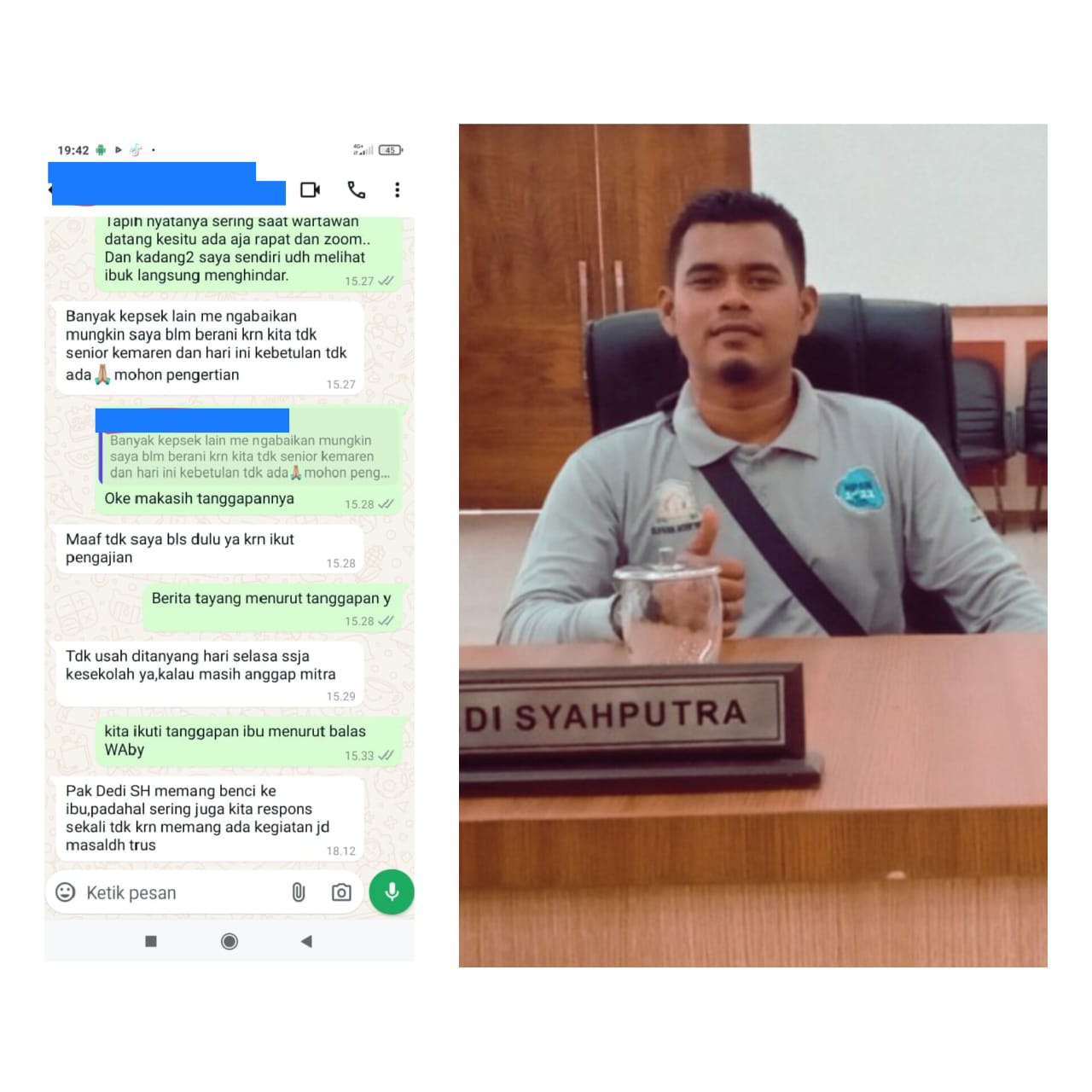 Dedi Saputra SH Tidak Pernah Benci Terhadap Kepala Sekolah Di Aceh Timur