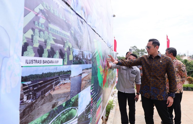 Akhiri Kegiatan di Kaltim, Menteri AHY Kunjungi Kantor Badan Bank Tanah di Penajam Paser Utara