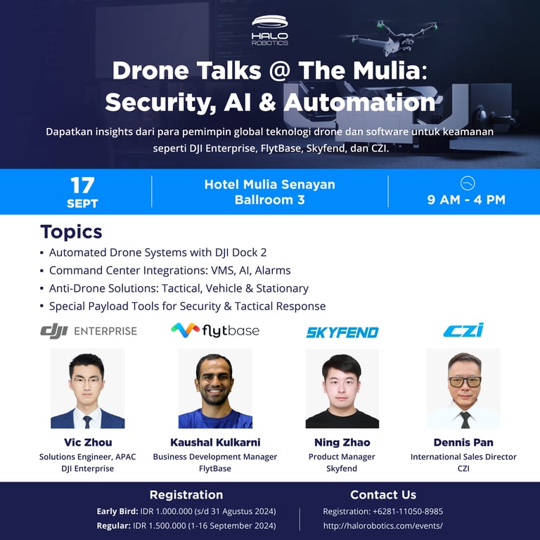 Halo Robotics Hadirkan Drone Talks @ The Mulia: Security, AI & Automation