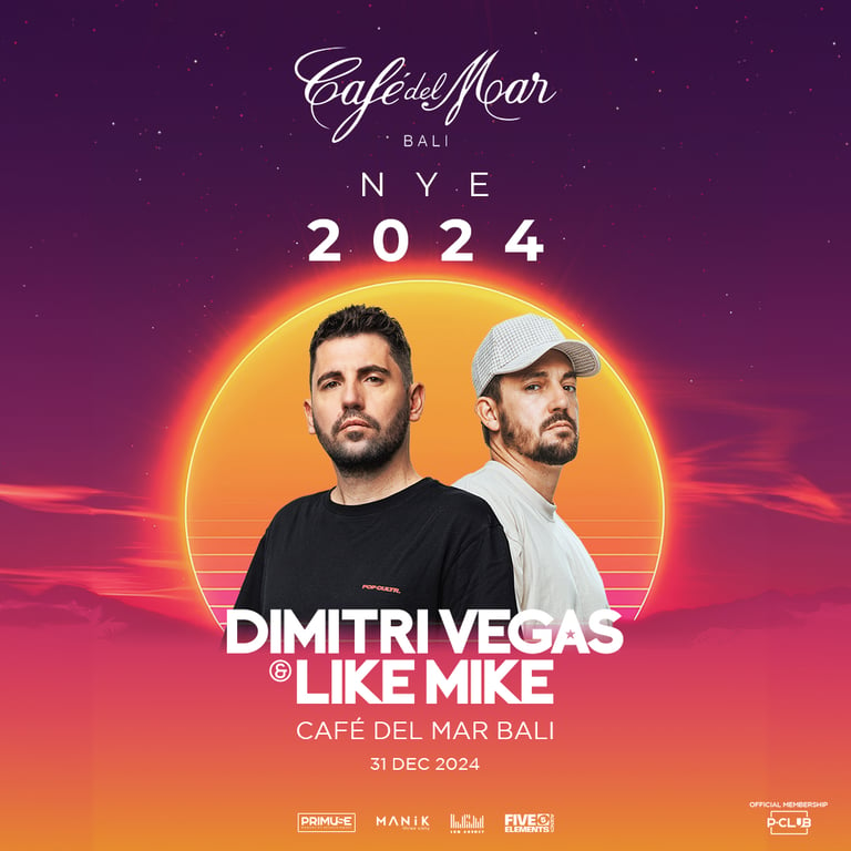 RAYAKAN TAHUN BARU 2024 DI CAFÉ DEL MAR BALI BERSAMA DIMITRI VEGAS & LIKE MIKE!