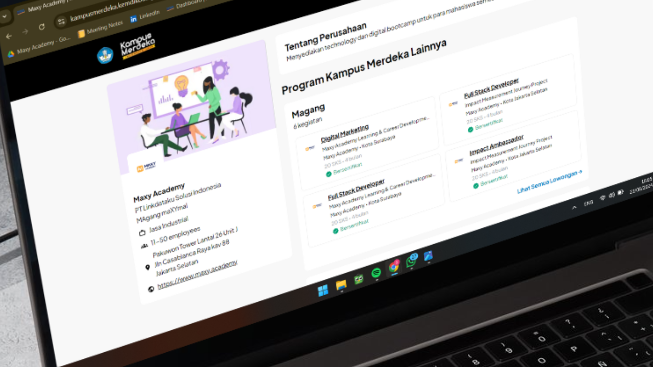 Alur Pendaftaran Magang dan Studi Independen MAXY Academy di platform Kampus Merdeka