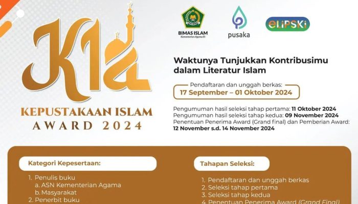 Dibuka, Pendaftaran Kepustakaan Islam Award 2024