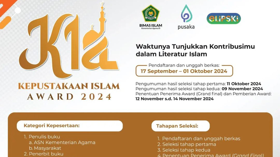 Dibuka, Pendaftaran Kepustakaan Islam Award 2024