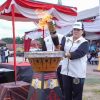 Bupati Karo, Cory Sebayang Sambut dan Lepas Kirab Obor Api PON XXI Aceh-Sumut 2024