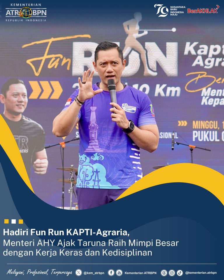 Hadiri Fun Run KAPTI-Agraria, Menteri AHY Ajak Taruna Raih Mimpi Besar dengan Kerja Keras dan Kedisiplinan