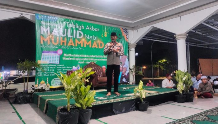 Kapolsek Cikarang Pusat Sampaikan Pesan Kamtibmas di Acara Maulid Nabi