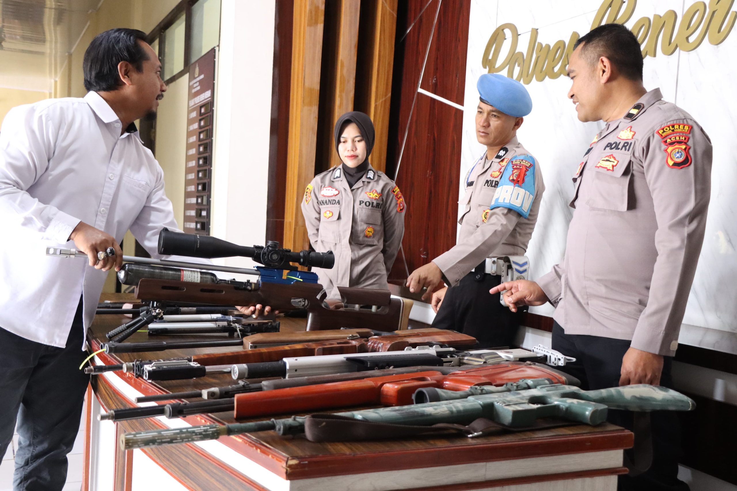 Polres Bener Meriah Terima Penitipan Senjata Airsoftgun Jelang Pilkada Serentak 2024