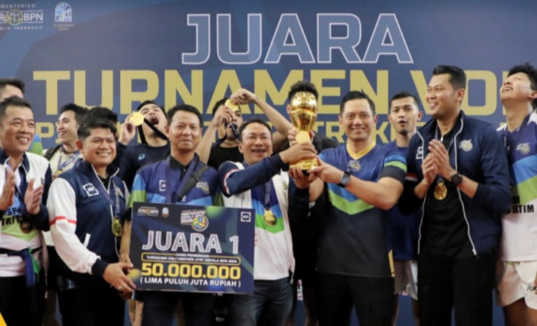 Disaksikan Presiden ke-6 Indonesia dan Menteri AHY, Juara Voli Menteri ATR/Kepala BPN Cup 2024 Diraih oleh Kanwil BPN Provinsi Jawa Timur