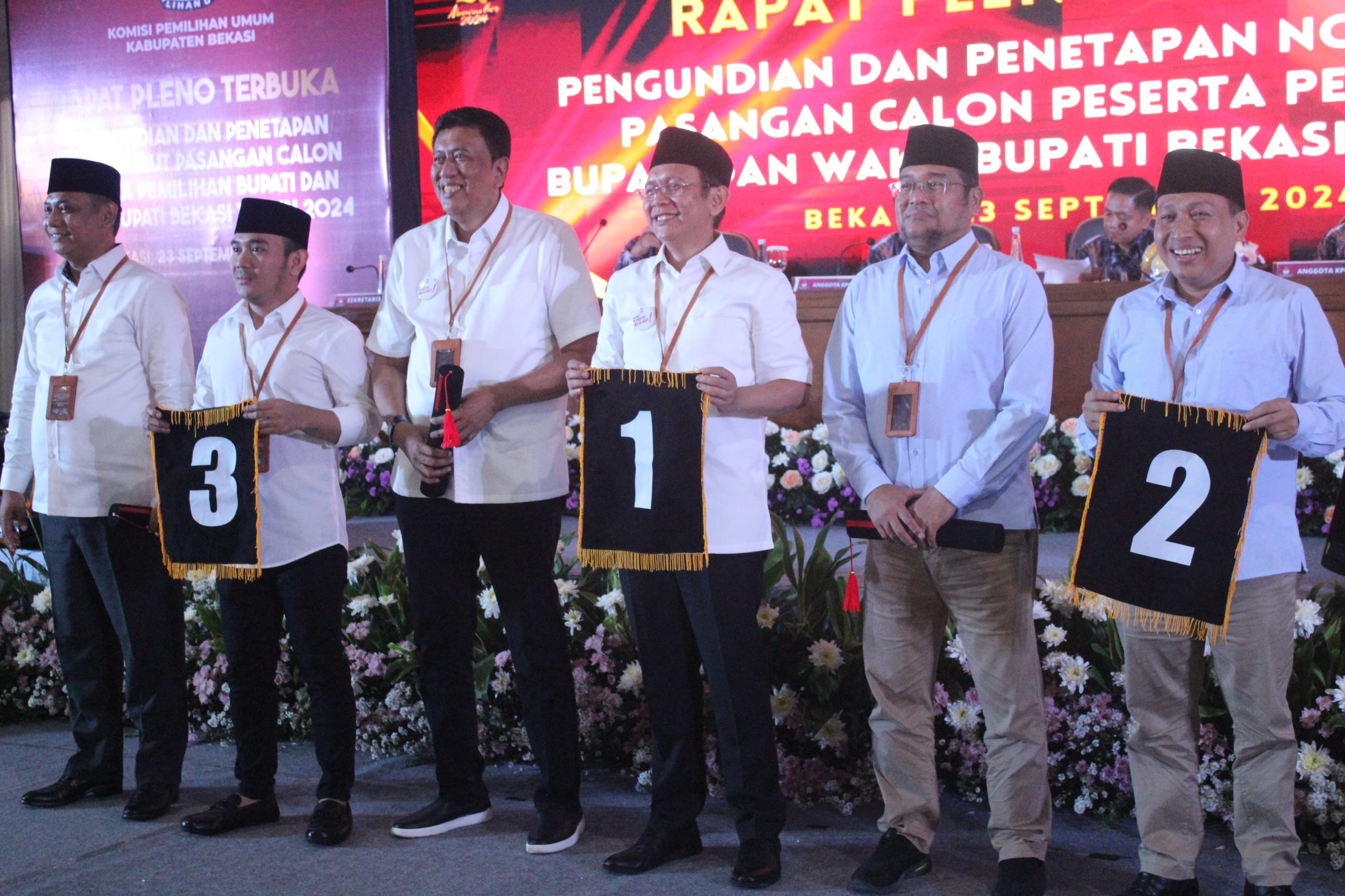 KPU Kabupaten Bekasi Tetapkan Nomor Urut Pasangan Calon