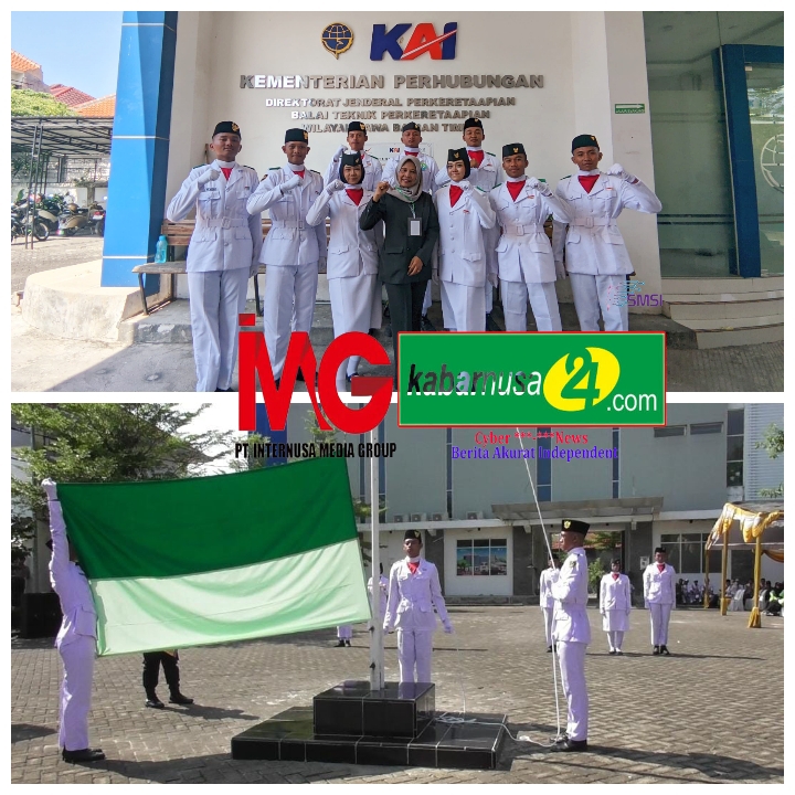 SMAN Pilangkenceng Berpartisipasi  Lomba Pengibaran Bendera di KAI DAOP 7 Madiun