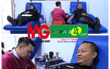 Momentum HUT Humas Polri ke-73, Humas  Polres Madiun Gelar  Donor Darah