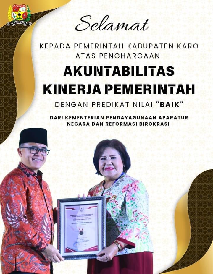 Pemerintah Kabupaten Karo Memperoleh Nilai Akuntabilitas Kinerja Pemerintah Dengan Predikat "B"