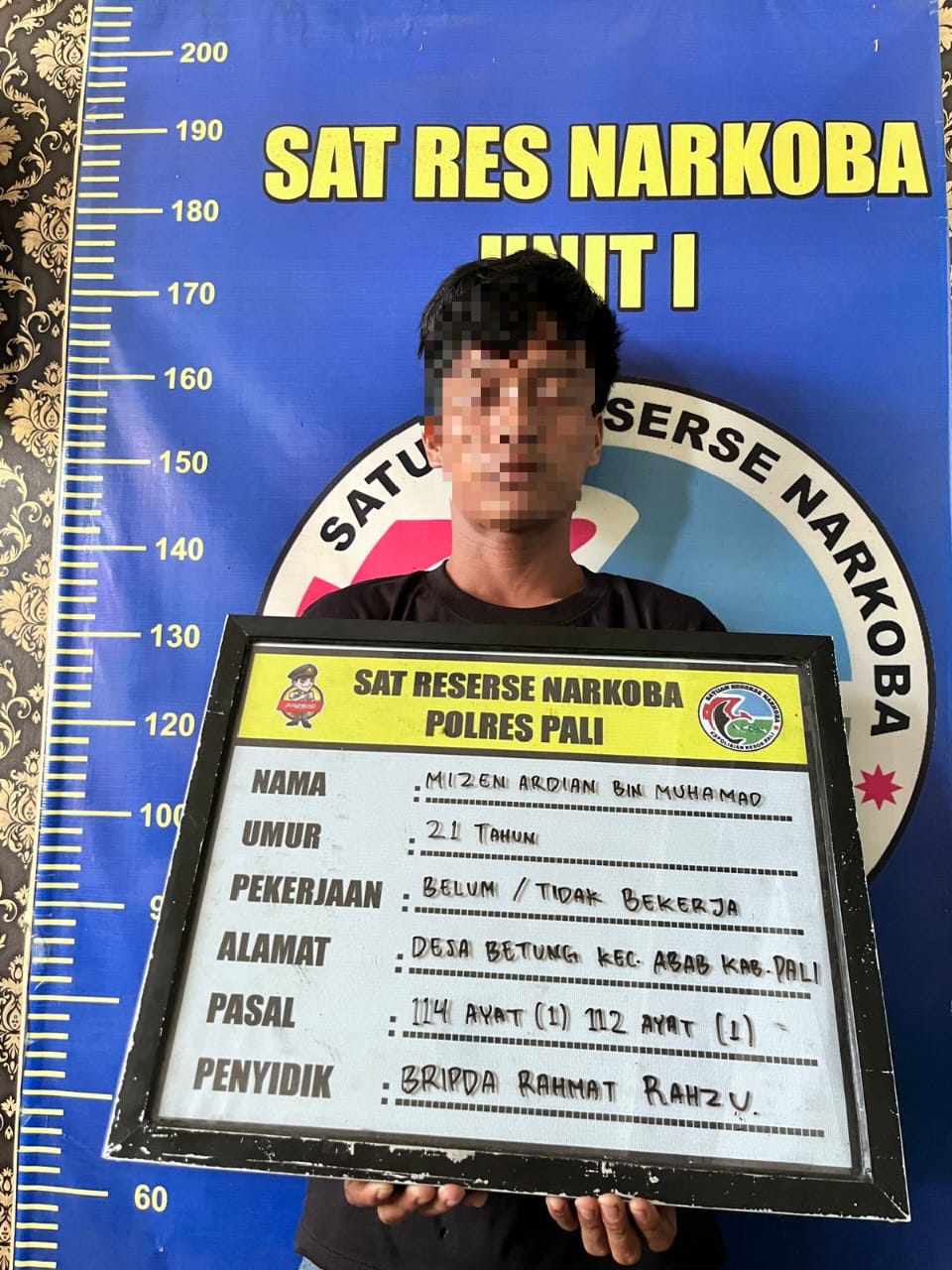 Tim Satres Narkoba Polres PALI Berhasil Amankan Pemuda Pengangguran Yang diduga kuat Sebagai kurir Narkoba