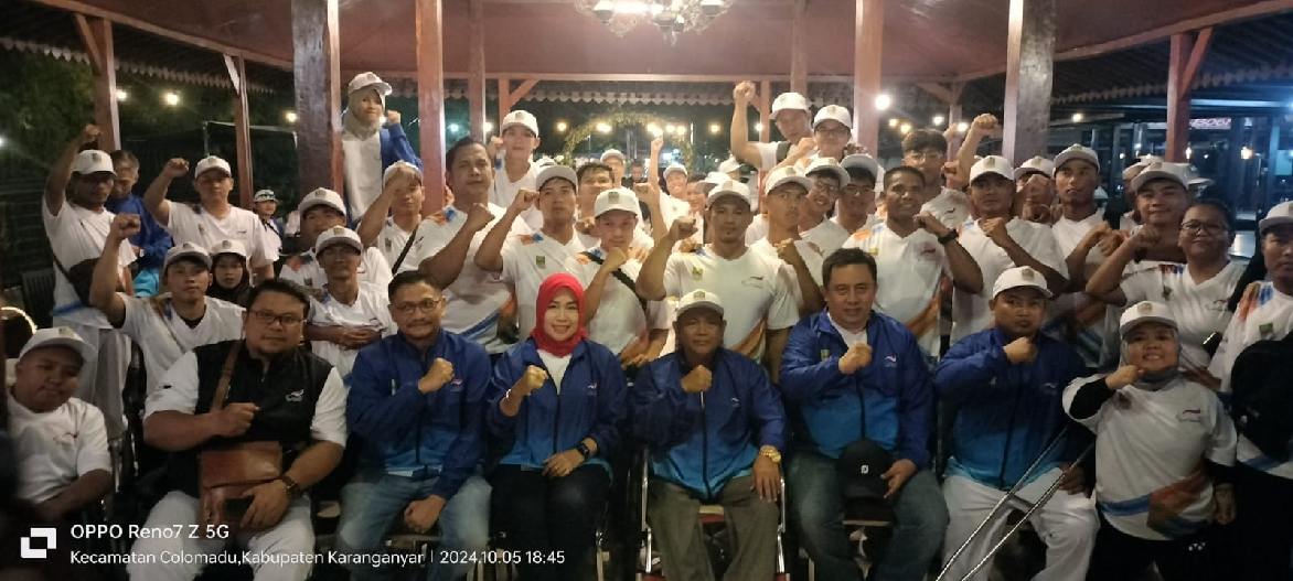 Pj. Bupati Bekasi Berikan Motivasi untuk Atlit NPCI di Peparnas Solo