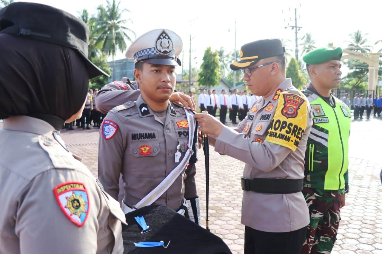 Kapolres Aceh Timur AKBP Nova Suryandaru, S.I.K. Pimpin Apel Gelar Pasukan Operasi Zebra Seulawah 2024