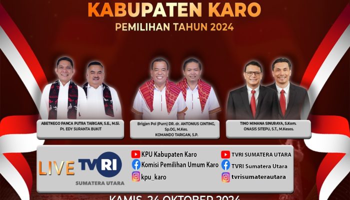 Dana Debat Paslon Bupati dan Wakil Bupati Karo yang di pasilitasi KPUD Karo sebesar 594 juta