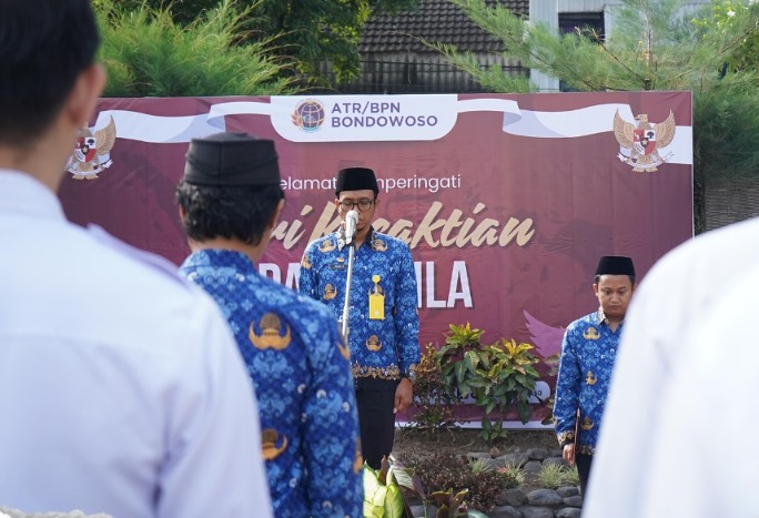 Kantor Pertanahan Kabupaten Bondowoso menggelar upacara peringatan Hari Kesaktian Pancasila 1 oktober 2024