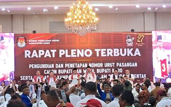 Pengundian Nomor Urut Pasangan Calon Bupati dan Wakil Bupati Karo pada Pilkada serentak 2024