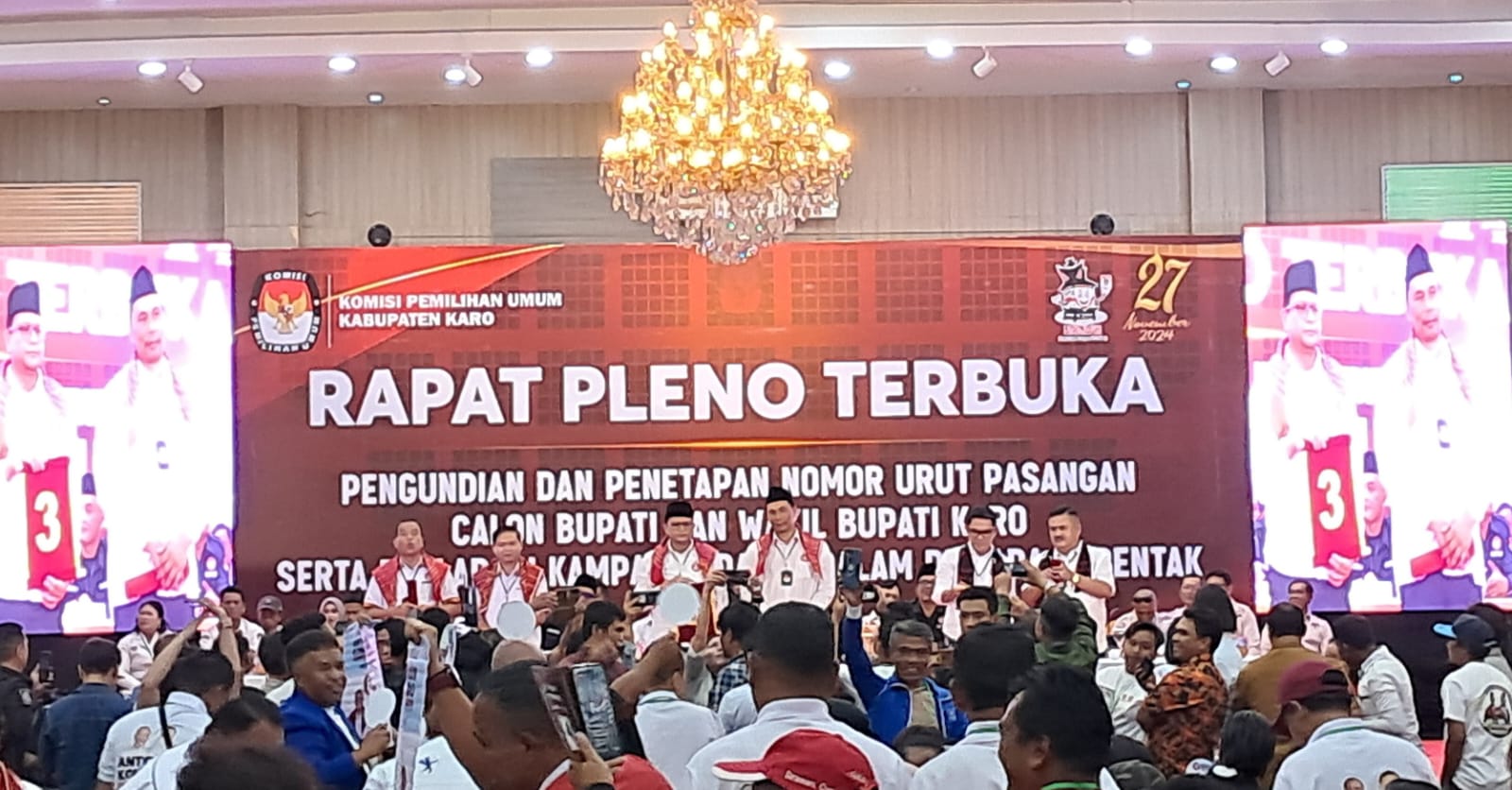 Pengundian Nomor Urut Pasangan Calon Bupati dan Wakil Bupati Karo pada Pilkada serentak 2024