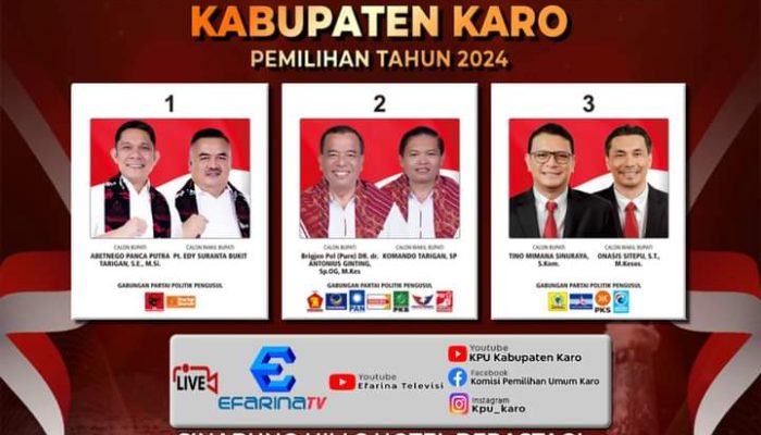 KPU Kabupaten Gelar Debat Kedua Paslon Bupati dan Wakil Bupati Karo