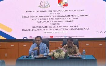 Penandatanganan Perjanjian Kerjasama Antara Kejaksaan Negeri Lampung Utara dengan Dinas Perkimcaptaru Kabupaten Lampung Utara