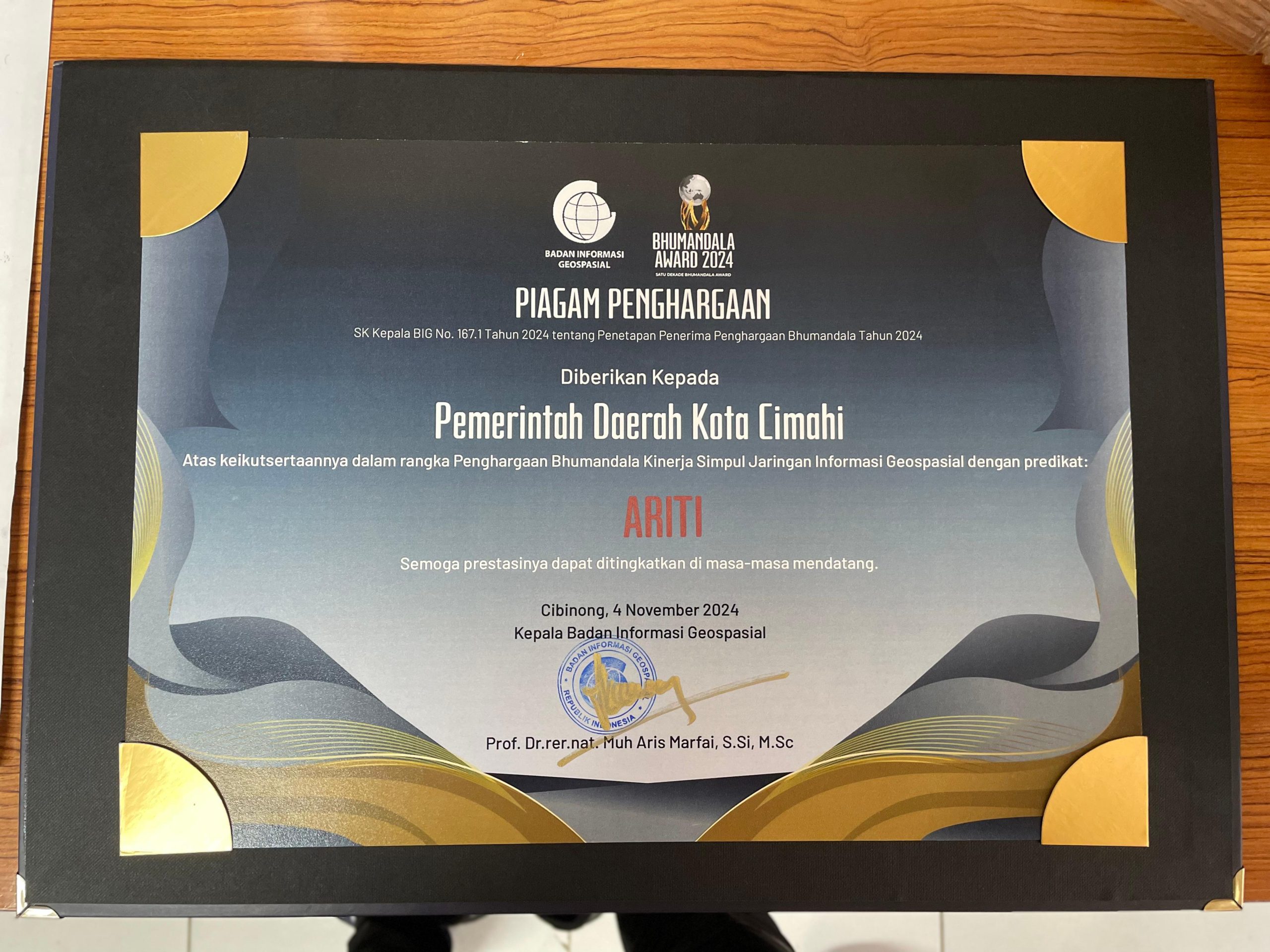 Pemkot Cimahi raih Penghargaan Bhumandala Awards tahun 2024