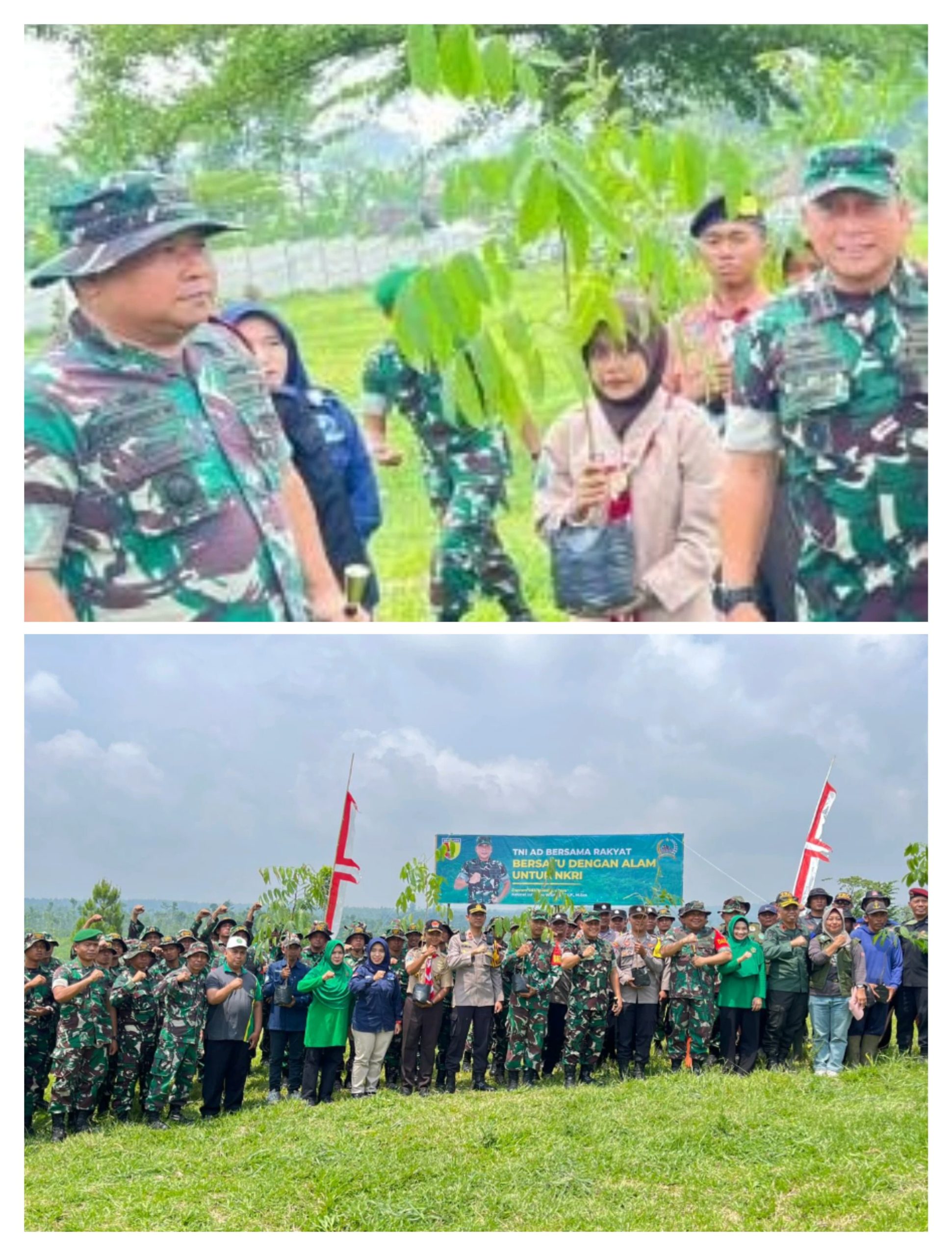 TNI-Polri Bersatu Hijaukan Lumajang, 2000 Pohon Ditanam di Buper Glagah Arum