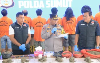 Kapolres Tanah Karo Gelar Konferensi Pers Pengungkapan Kasus Narkotika Jenis Ganja di Berastagi