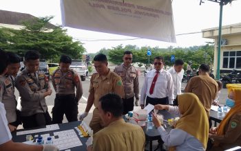 Polres PALI Gelar Tes Urine Mendadak Terhadap Seluruh Personel Usai Apel Pagi