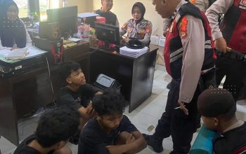 Sedang Patroli, Personel Sat Samapta Polres Lampung Utara Amankan Empat Remaja Yang Hendak Tauran