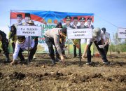 Polres Madiun Launching Gugus Tugas Polri  Mendukung Ketahanan Pangan Nasional Dengan Penanaman Bibit Jagung