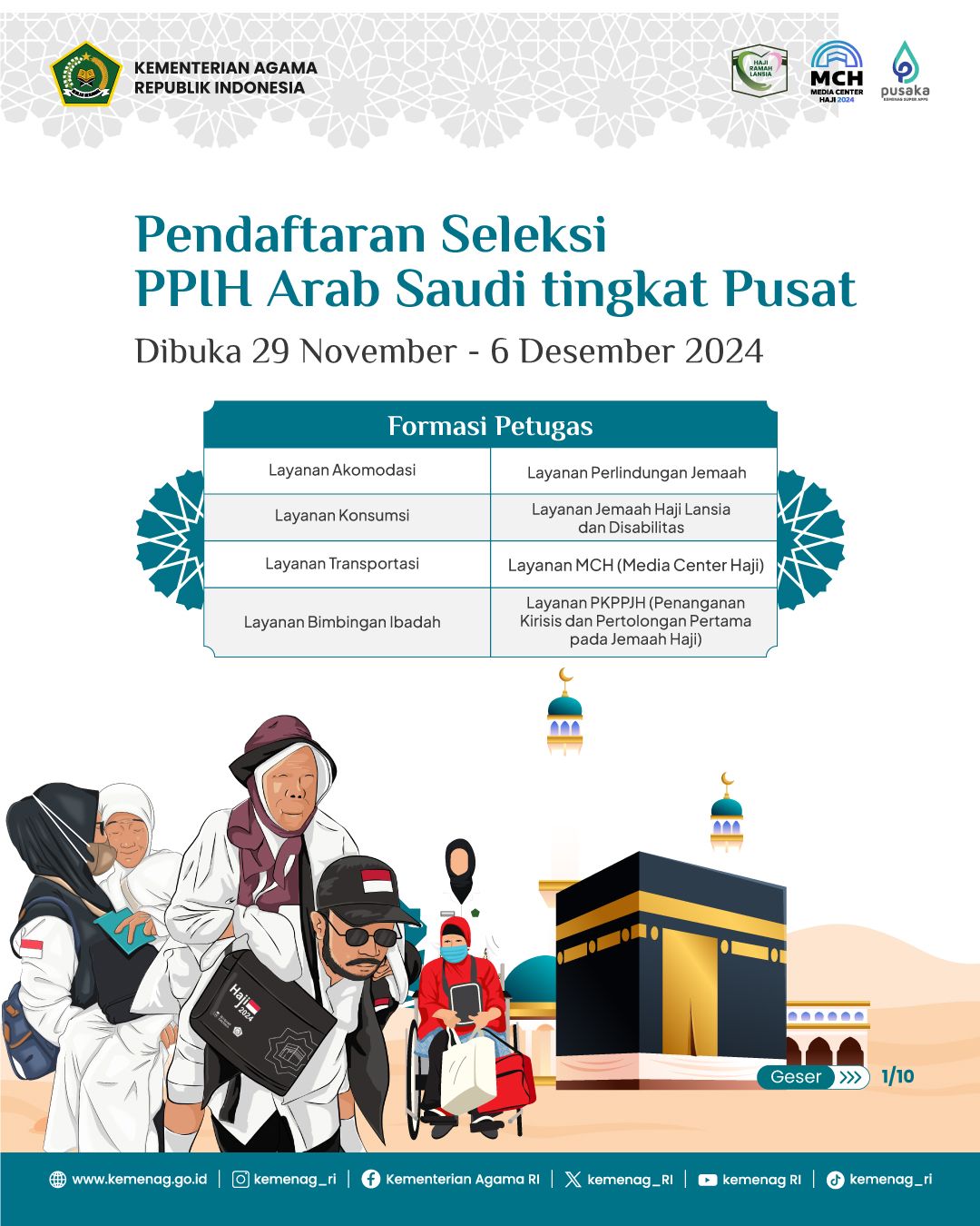 Pendaftaran Seleksi Petugas Haji Tingkat Pusat Dibuka Hingga 6 Desember 2024, Ini Syaratnya