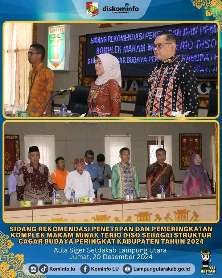 Pj,Bupati Lampung Utara Menghadiri Sidang Rekomendasi Penetapan Makam Minak Triodeso Sebagai Struktur Cagar Budaya Pringkat Kabupaten