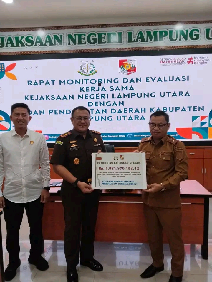 Kejari,Lampung Utara Pulihkan Keuangan Negara Sebesar 1,9 Milyar, Raih Penghargaan Atas Kinerja Gemilang